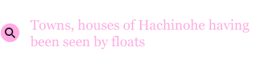 Towns, houses of Hachinohe having
            been seen by floats