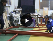 山車土台制作の様子